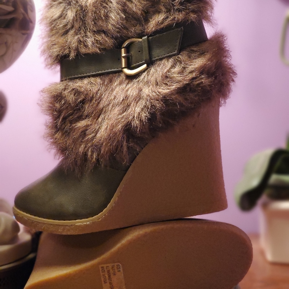 Fur ankle boots